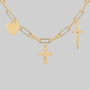 REGALROSE MANIFEST. Multi Charm Chain Necklace - Gold