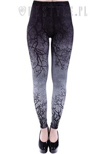 Ombre Leggings tree, gradient trousers "GRAY BRANCHES"