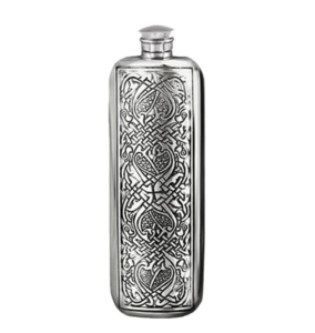 Orton West Stainless Steel Thistle Hip Flask