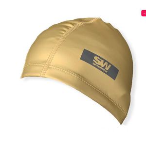 Комбинированная шапочка для плавания SwimRoom "PU Swim Cap", Взрослая, Цвет золотой