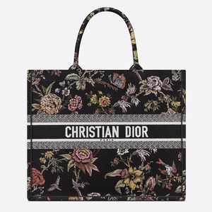 Dior Book Tote Jardin Botanique Motif Canvas Black