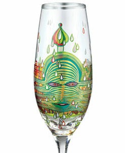 Champagne glass "Green Power" Hundertwasser