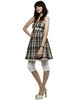 Necessary Objects Plaid Strapless Dress & Shio White Capri Jean