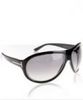 black 'Angus' wrap aviator sunglasses