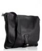 black leather buckle front messenger bag