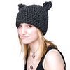 Crocheted Kitty Hat - Grey