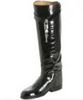 black croc patent leather flat boots