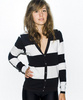 Cotton Wide Stripe Jersey Cardigan