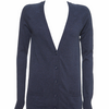 Knitted Long Line Navy Blue Cardigan