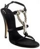 black satin metal ring sandals