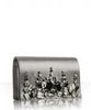 dark silver satin jeweled clutch