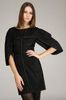 Petal Sleeve Black Dress