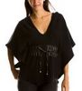 Leather Trim Poncho