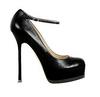 YSL Tribute Platform Shoes in Black Patent