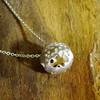 Sterling Silver Amoeba with Hidden Diamond Necklace