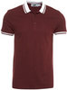 BURGUNDY/WHITE TIPPED POLO SHIRT