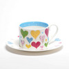 Fine Bone China Hearts Cup & Saucer, Just Hearts