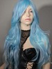 C075 Long Car Show Lolita Cosplay Blue Wig FREE SHIP