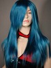 C110 Green Black Blue Lolita Long Cosplay Wig FREE SHIP