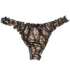 Accessorize Lace Overlay Gold Satin Thong