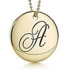 Tiffany notes letter "A" round pendant in gold