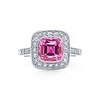 Legacy Collection ring with a pink sapphire and diamonds in platinum.