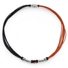 Black And Orange Rubber Strand Necklace