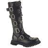 Demonia Unisex Black Leather Knee High Lace-up Boot: Riot 20 Black