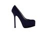 Platform Pump in Navy Printed Lizard Leather by Yves Saint Laurent