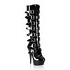 Stripper Platform Shoe Knee High Black Boots