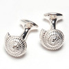 Ladies Shell Design Solid Silver Cufflink