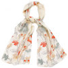 Painted Floral Silk Scarf