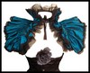 THE LADY LOVECRAFT Burlesque Victoriana Blue Silk Shrug