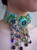 Emerald River - Velvet rose and indian jewel - choker