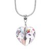 Genuine Swarovski Crystal Heart Pendant Necklace with 18inch Sterling Silver Shiny Snake Chain - Crystal Clear