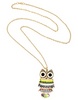 Multi Coloured Articulated Owl Long Pendant