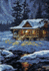 Cross Stitch Kit Moonlight Cabin Gold Collection Petites