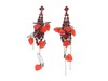 Disney Couture Alice In Wonderland Red Queen Drop Earrings