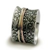 A way of life - Sterling silver integrated 9K rose and yellow gold filigree band.