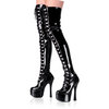 сапоги SULTRY-3024, 6 1/2" Stretch Lace-Up PF Thigh Boot, Side Zip