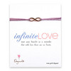 Large rose gold dipped infinite love bracelet on lilac irish linen