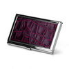 Stainless Steel Business Card Holder in Purple Croc from Aspirnal of London