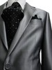 GIORGIO FIORELLI 2 Button Shiny Silver Sharkskin Men's Suit