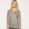 Whistles Linen Stripe Sporty Top