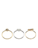 Set Of Three Skinny Metal Rings