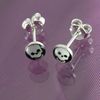 Silver Resin Skull Stud Earrings