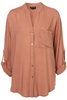 Light Tan Long Sleeve Collarless Grandad Shirt