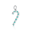 Tiffany Blue & White Enamel Candy Cane Charm