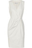 Oscar de la Renta's white nappa-leather sleeveless wrap dress