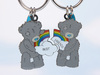 Tatty Teddy 2-part rainbow keyring